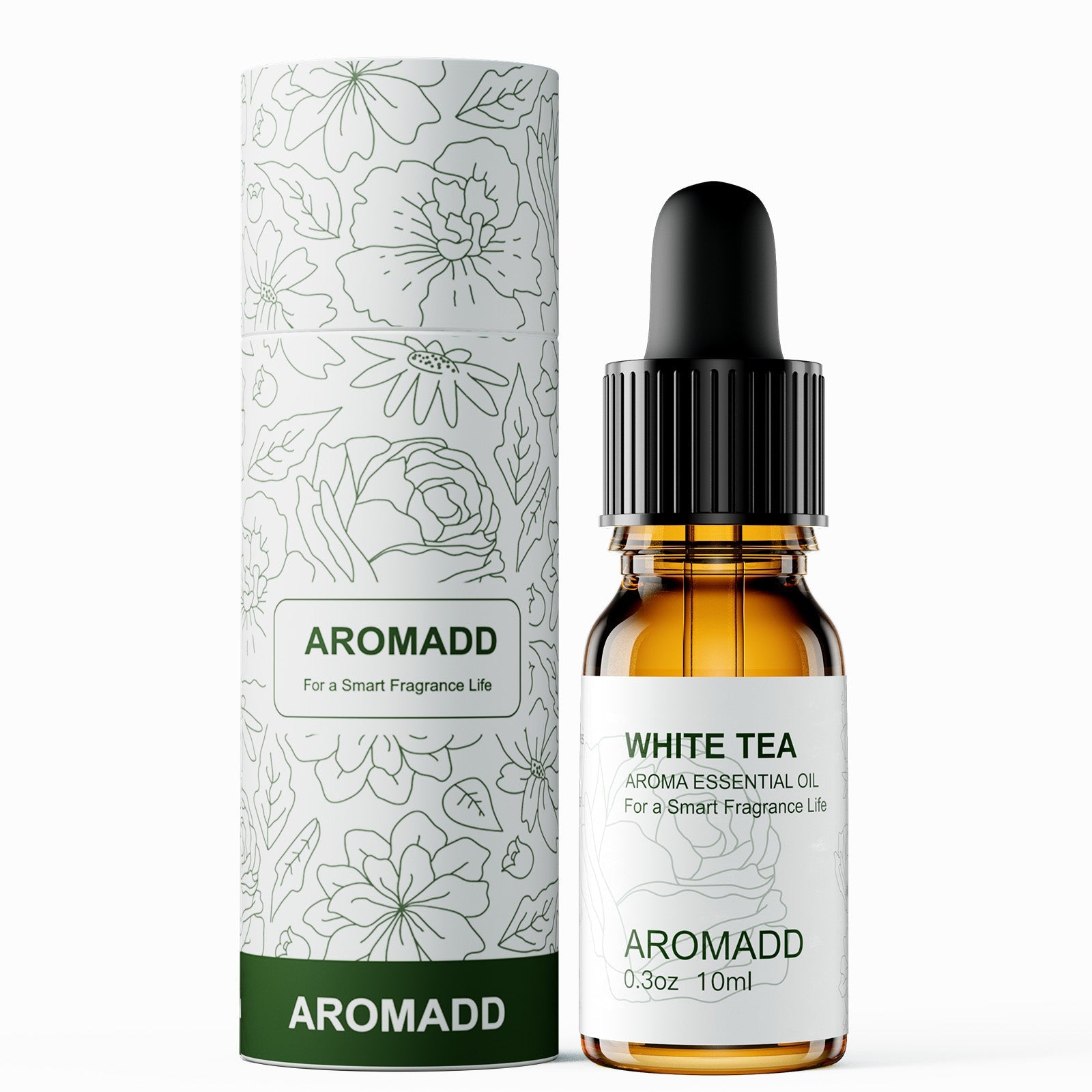 100% Pure White Tea Essential Oil - 0.3 fl oz (10 mL) Glass Bottle - AromaddEssential oil