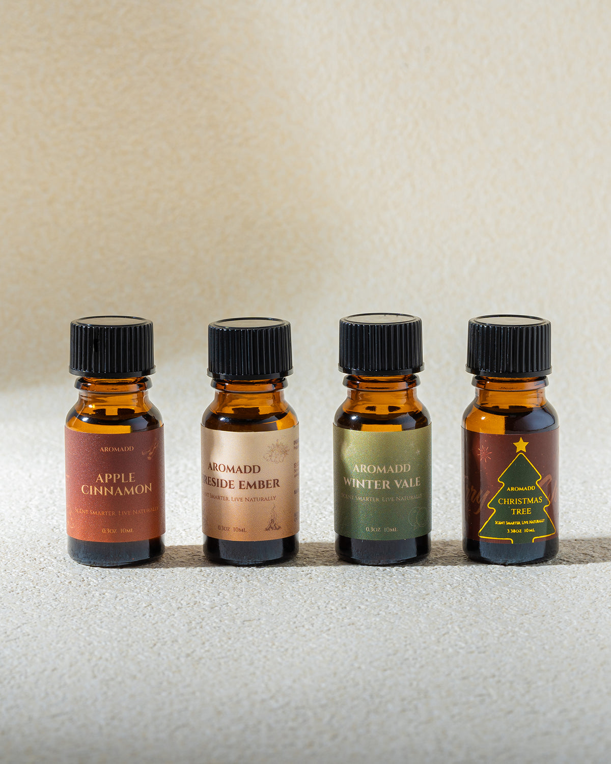 【Pre-sale】Christmas Fragrance Oil Set:Fireside Ember,Winter Vale,Apple Cinnamon & Christmas Tree – 4 x 10ml