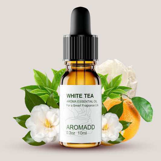 100% Pure White Tea Essential Oil - 0.3 fl oz (10 mL) Glass Bottle - AromaddEssential oil