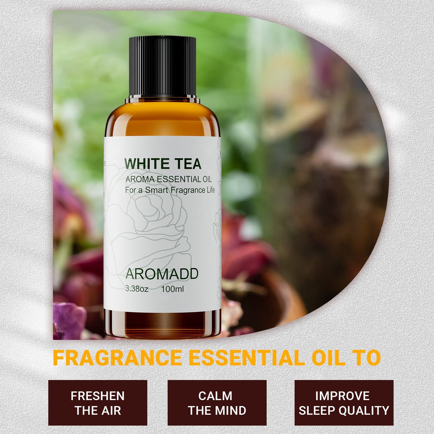 100% Pure White Tea Essential Oil - 3.4 fl oz (100 mL) Plastic Bottle - AromaddEssential oil